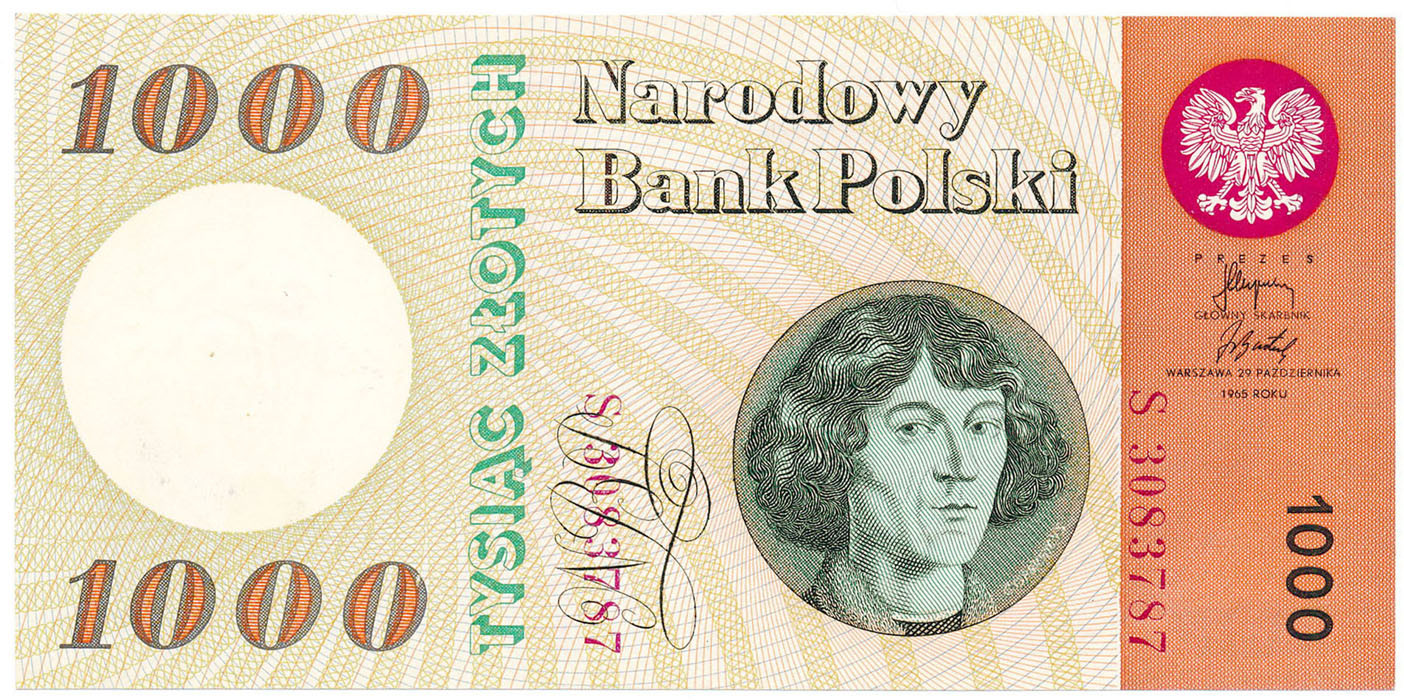 1000 złotych 1965 seria S - Piękny